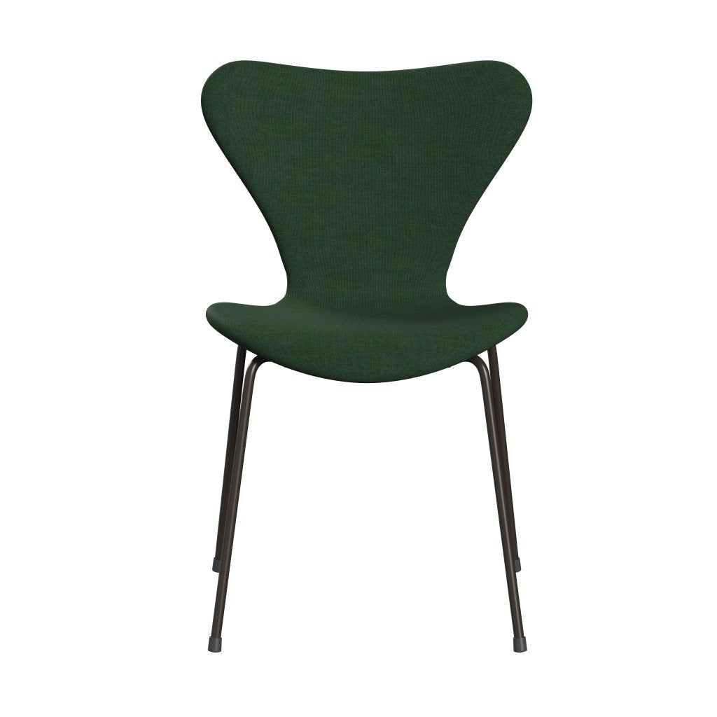 Fritz Hansen 3107 Silla tapicería completa, bronce marrón/remix de hierba verde