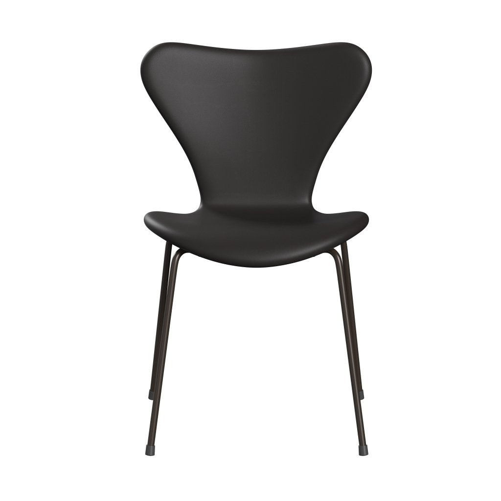 Fritz Hansen 3107 stol full møbeltrekk, brun bronse/myk svartbrun