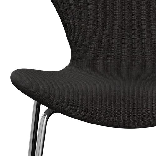 [product_category]-Fritz Hansen 3107 Chair Full Upholstery, Chrome/Canvas Black-Fritz Hansen-3107FU-CA0174-CST-FRI-6