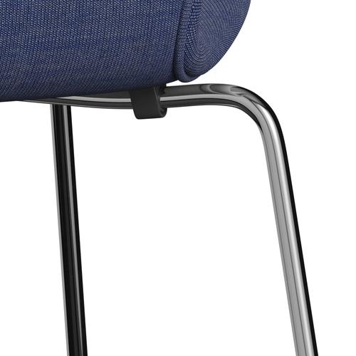 [product_category]-Fritz Hansen 3107 Chair Full Upholstery, Chrome/Canvas Washed Blue-Fritz Hansen-3107FU-CA0726-CST-FRI-7