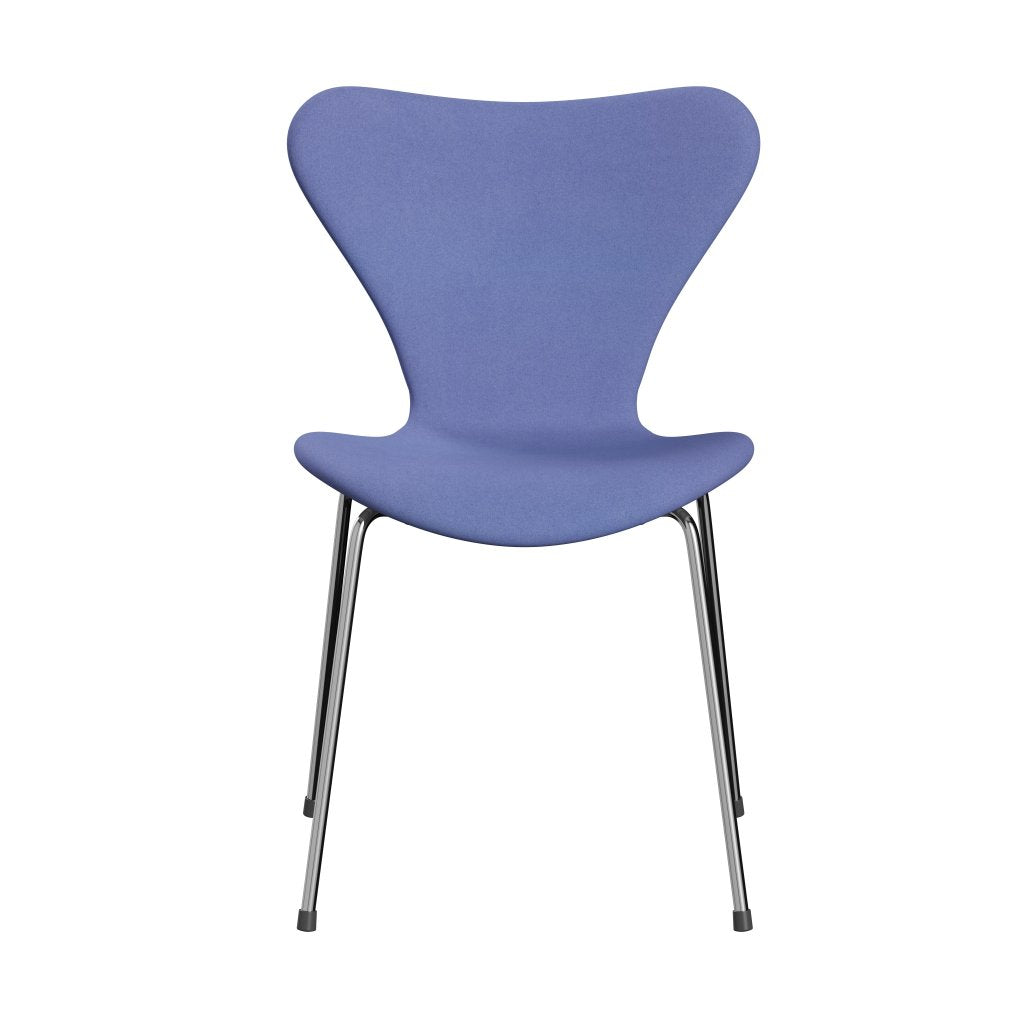 Fritz Hansen 3107 chaise complète complète, Chrome / Divina Pastel Blue