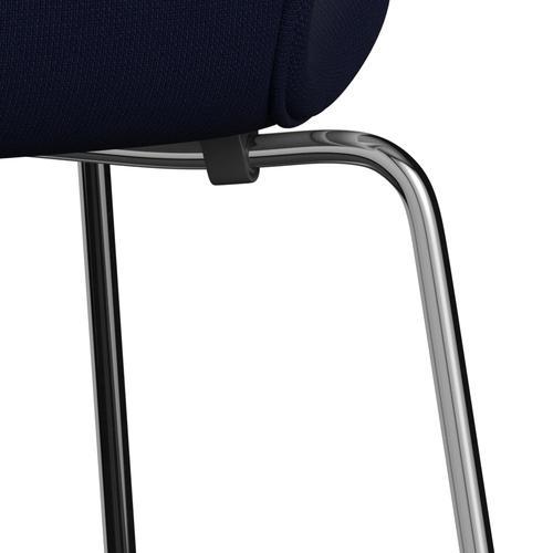 [product_category]-Fritz Hansen 3107 Chair Full Upholstery, Chrome/Fame Blackblue-Fritz Hansen-3107FU-F66132-CST-FRI-7