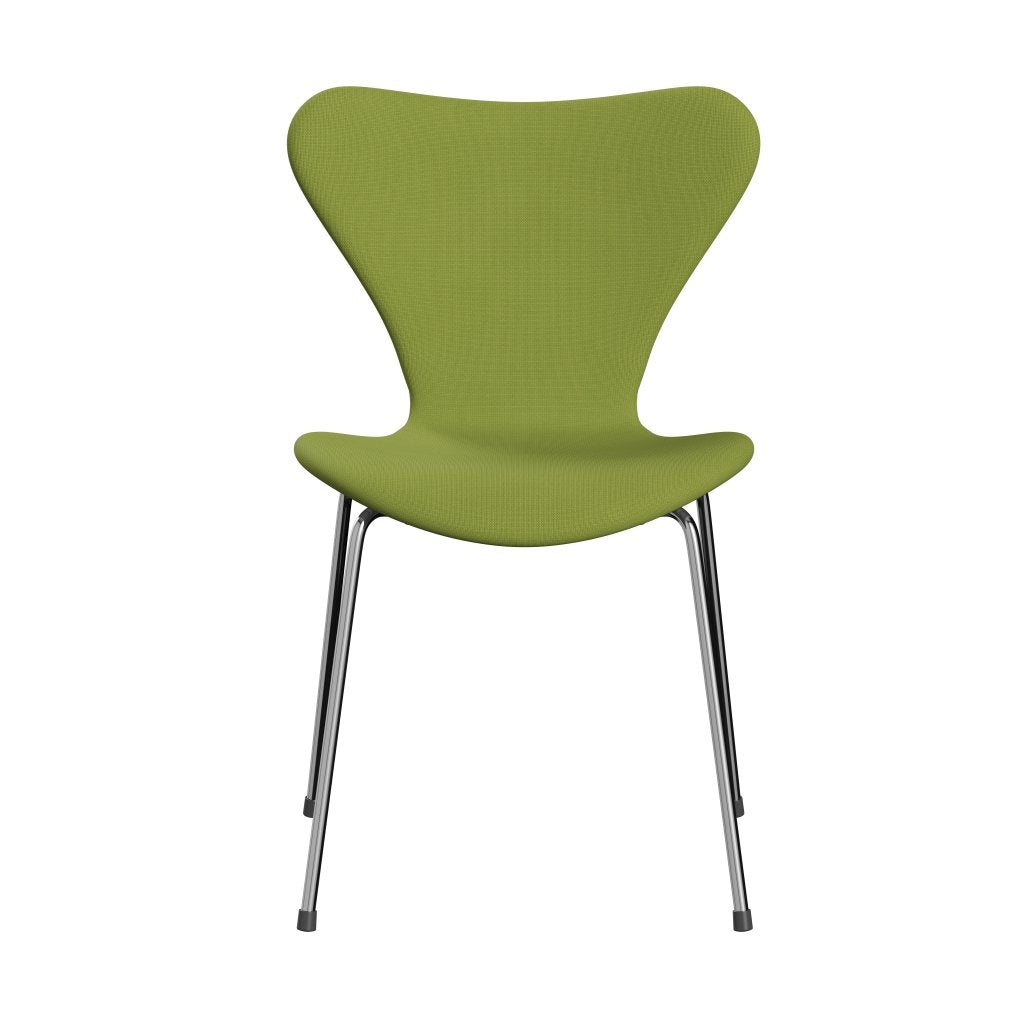 Fritz Hansen 3107 stoel Volledige bekleding, chroom/roem licht gras groen