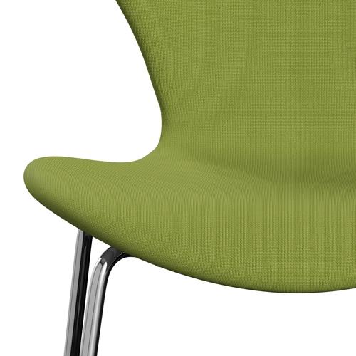 [product_category]-Fritz Hansen 3107 Chair Full Upholstery, Chrome/Fame Light Grass Green-Fritz Hansen-3107FU-F68145-CST-FRI-6