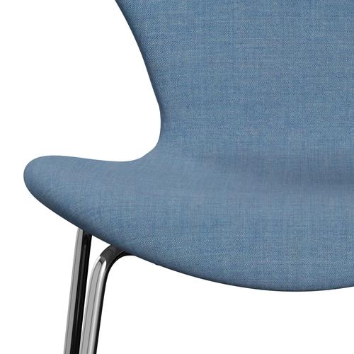 [product_category]-Fritz Hansen 3107 Chair Full Upholstery, Chrome/Remix Blue (Rem816)-Fritz Hansen-3107FU-REM816-CST-FRI-6