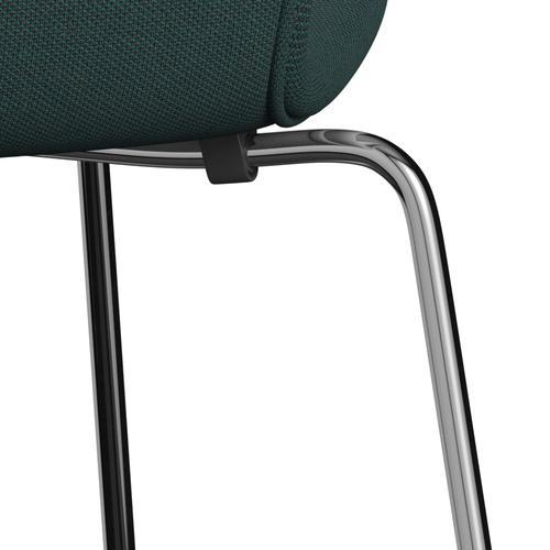 [product_category]-Fritz Hansen 3107 Chair Full Upholstery, Chrome/Steelcut Trio Bottle Green-Fritz Hansen-3107FU-STR996-CST-FRI-7