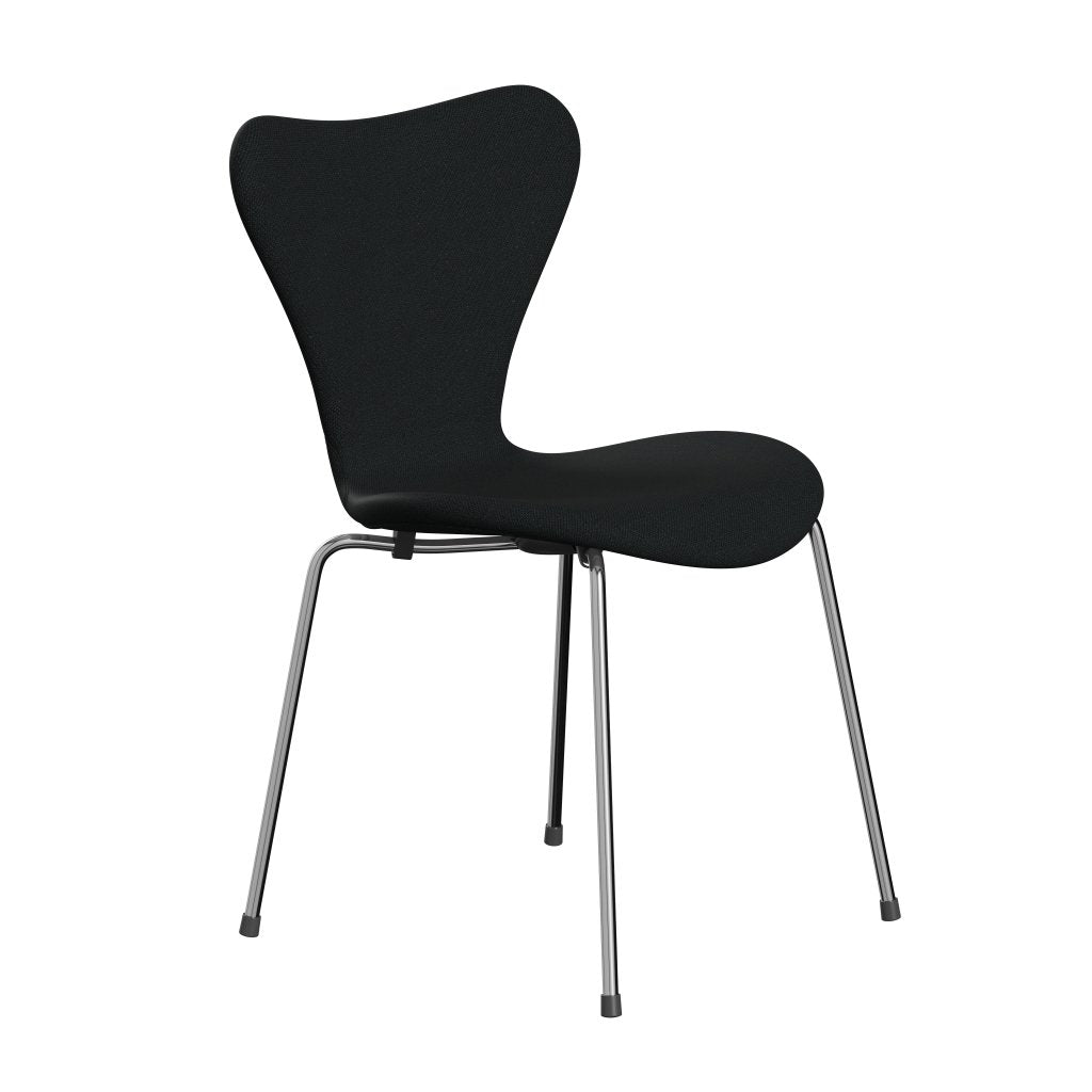 Fritz Hansen 3107 Chair Full Upholstery, Chrome/Sunniva 2 Black (Sv193)