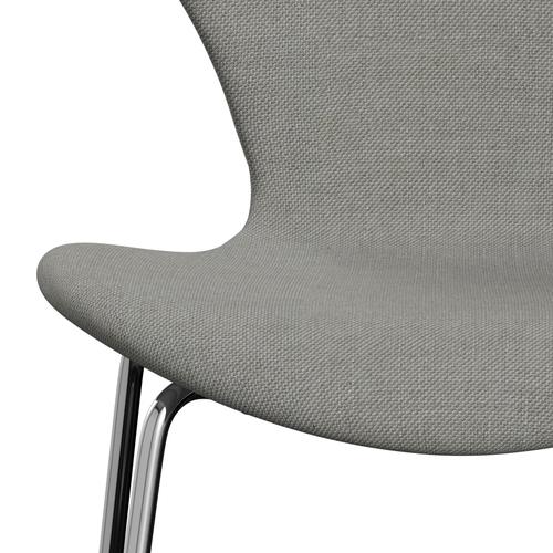 Fritz Hansen 3107 Chair Full Upholstery, Chrome/Sunniva 2 Sand/Light Grey