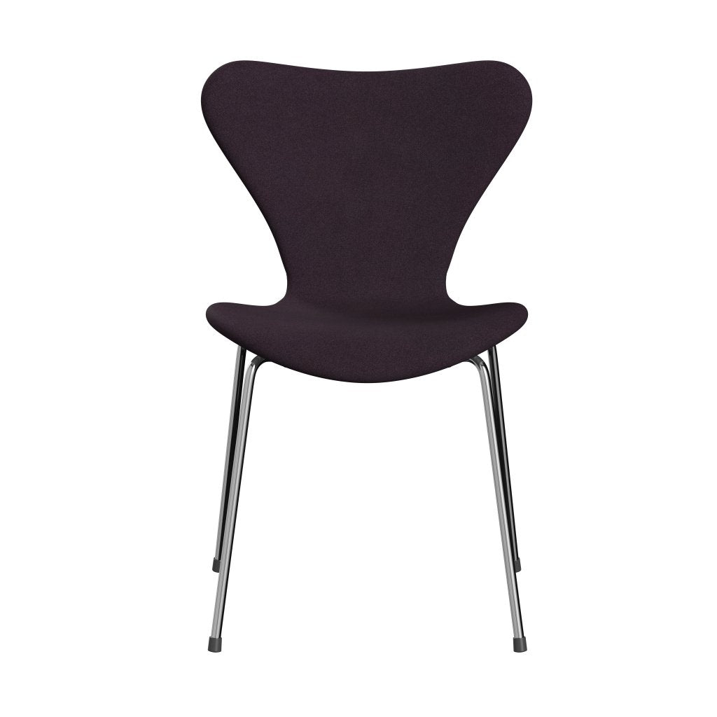 Fritz Hansen 3107 chaise complète complète, chrome / tonus aubergine