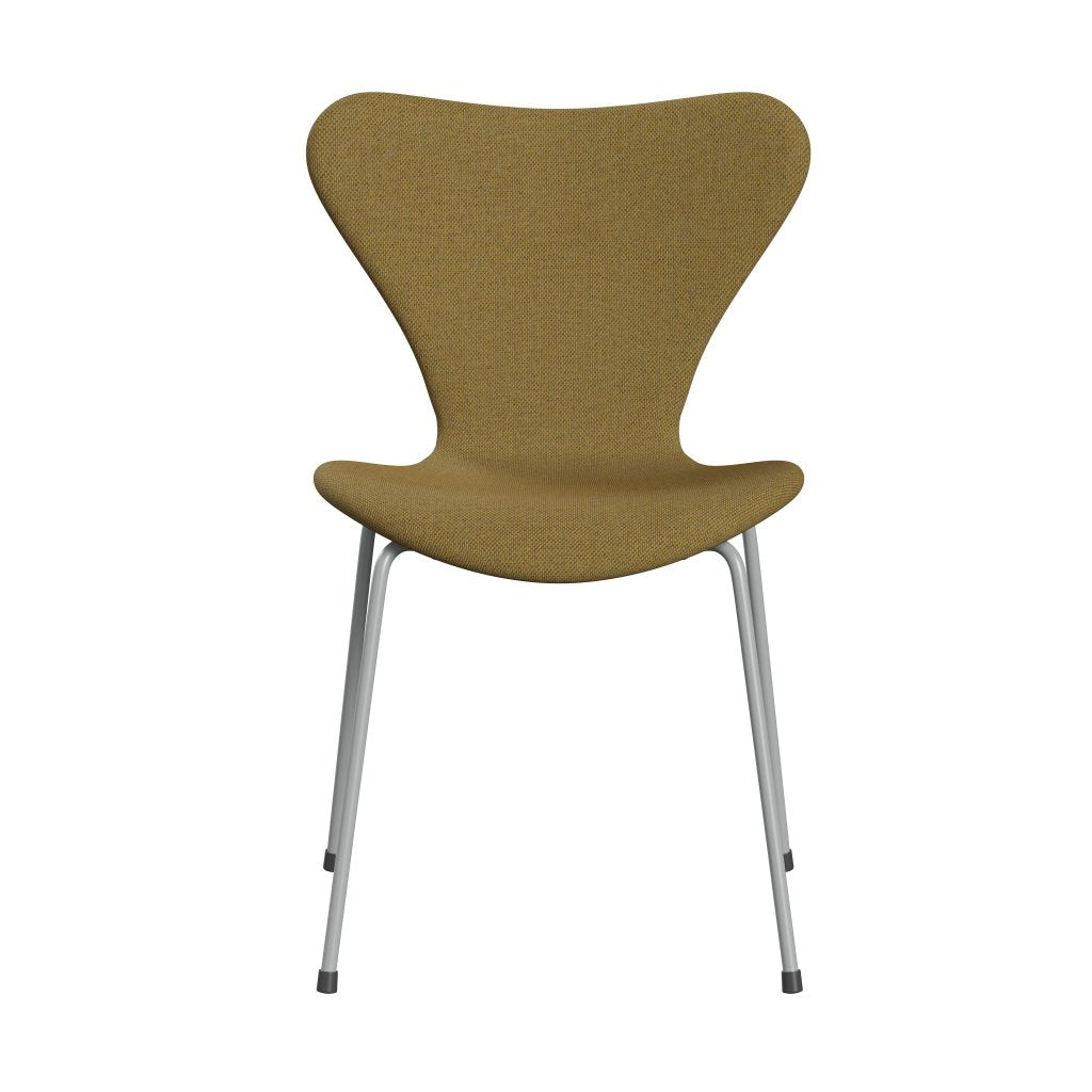 Fritz Hansen 3107 sedia piena rivestimento, nove grigio/re lana giallo dorato/naturale