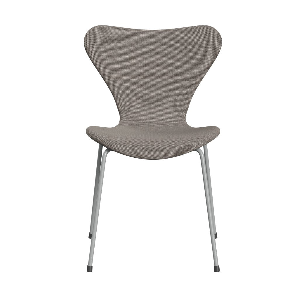 Fritz Hansen 3107 sedia piena tappezzeria, nove grigio/taglio di acciaio trio rosa/bianco/nero