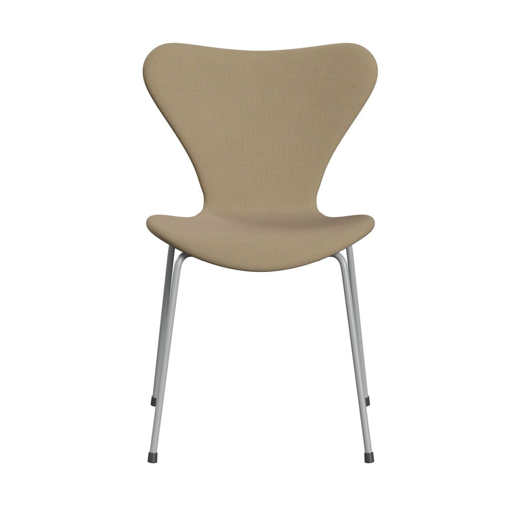 Fritz Hansen 3107 Silla tapicería completa, nueve grises/trío acero amarillo suave