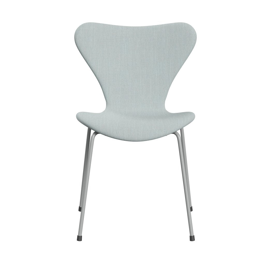 Fritz Hansen 3107 chaise complète complète, neuf gris / sunniva 2 blanc / bleu clair