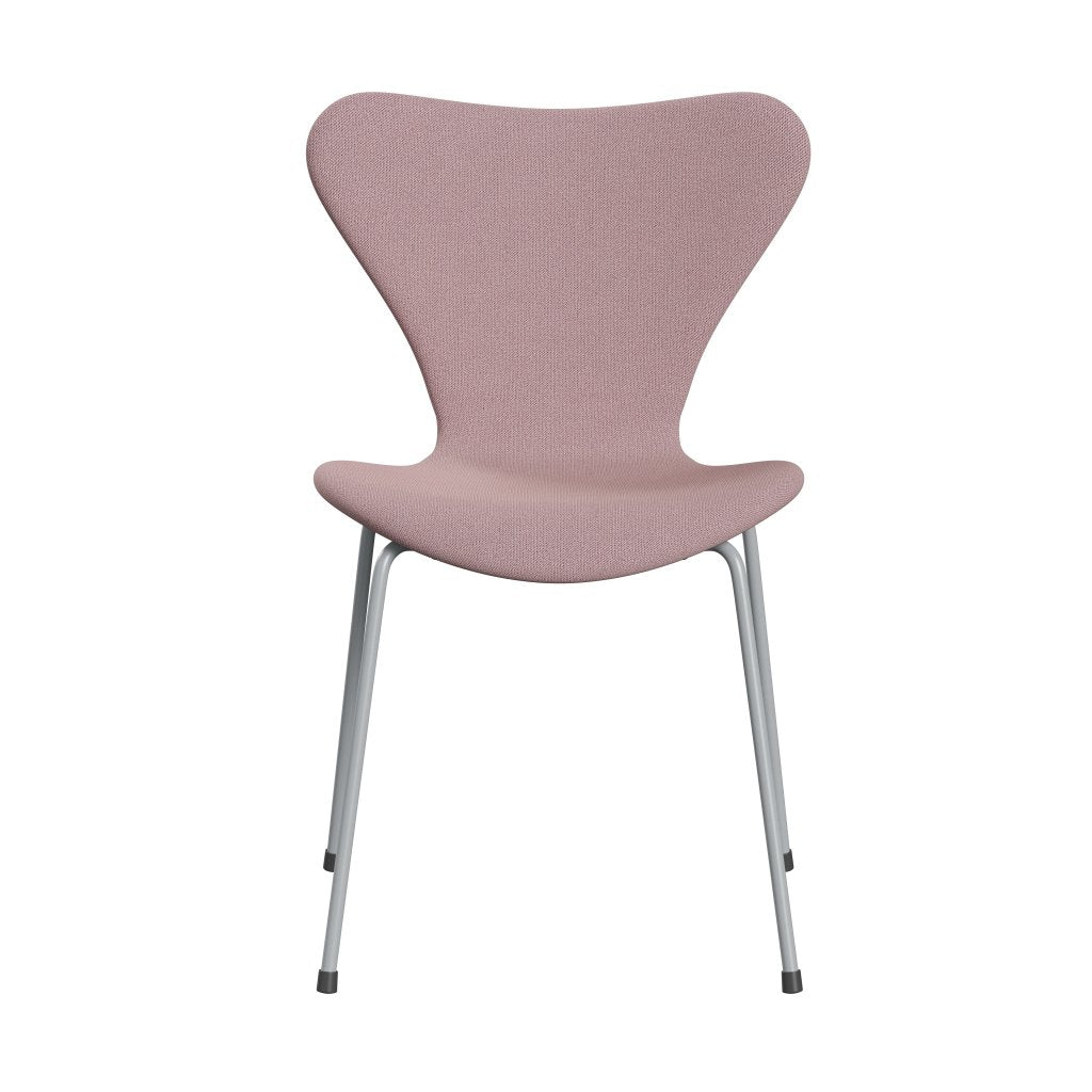 Fritz Hansen 3107 Chair Full Upholstery, Silver Grey/Capture Pink