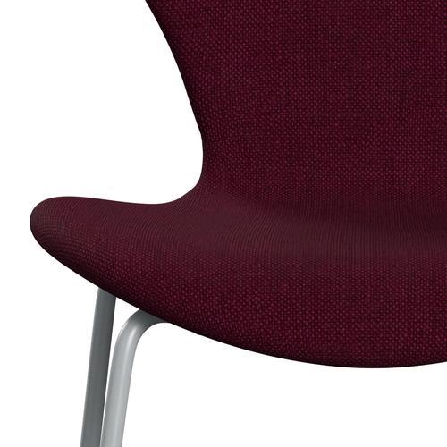 [product_category]-Fritz Hansen 3107 Chair Full Upholstery, Silver Grey/Hallingdal Wine Red/Violet-Fritz Hansen-3107FU-HAL573-SIGREY-FRI-6