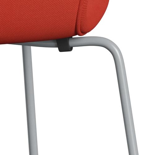 [product_category]-Fritz Hansen 3107 Chair Full Upholstery, Silver Grey/Steelcut Light Red-Fritz Hansen-3107FU-STI550-SIGREY-FRI-7