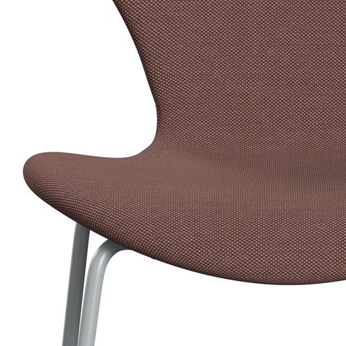 [product_category]-Fritz Hansen 3107 Chair Full Upholstery, Silver Grey/Steelcut Trio Light Brown & Red/Green-Fritz Hansen-3107FU-STR645-SIGREY-FRI-6