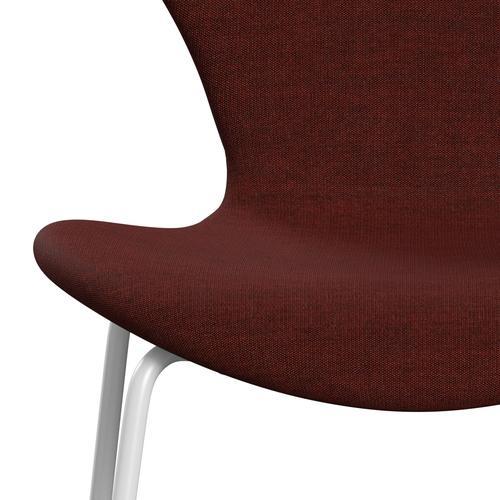 [product_category]-Fritz Hansen 3107 Chair Full Upholstery, White/Canvas Dark Red-Fritz Hansen-3107FU-CA0576-DRWH-FRI-6