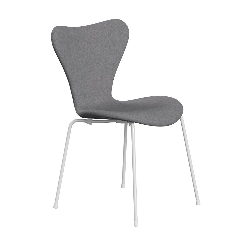 [product_category]-Fritz Hansen 3107 Chair Full Upholstery, White/Divina Melange Stone Grey-Fritz Hansen-3107FU-DIM147-DRWH-FRI-2