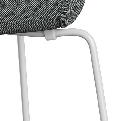 [product_category]-Fritz Hansen 3107 Chair Full Upholstery, White/Hallingdal White Black-Fritz Hansen-3107FU-HAL166-DRWH-FRI-7