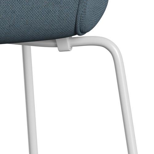 [product_category]-Fritz Hansen 3107 Chair Full Upholstery, White/Re Wool Natural/Light Blue-Fritz Hansen-3107FU-REW768-DRWH-FRI-7