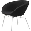  AJ Pot Lounge Chair Chromed Frame Fabric Christianshavn Dark Gray