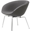  AJ Pot Lounge Chair Chromed Frame Fabric ChristianShavn Light Gray