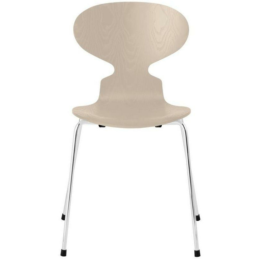 Fritz Hansen Muurahaistuoli värjätty tuhkan kevyt beige -kulho, kromattu teräspohja