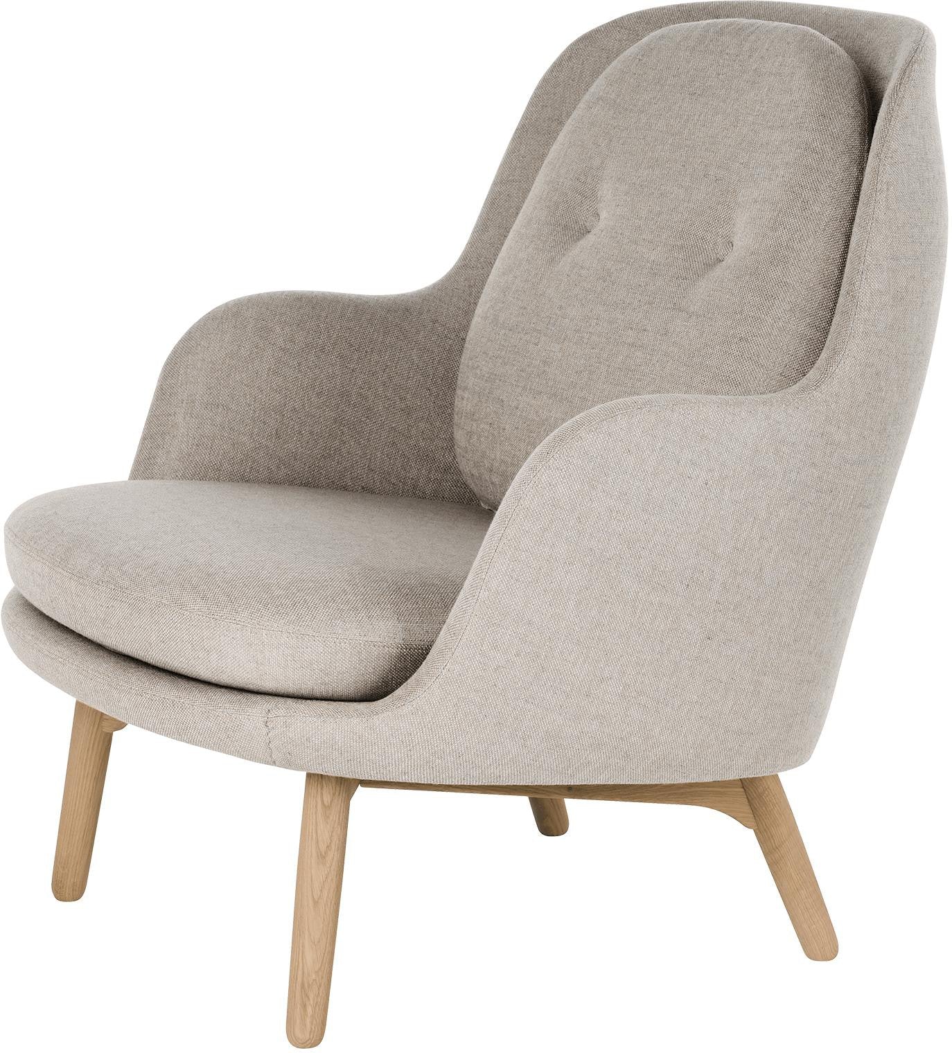 Fritz Hansen Fri Lounge Chair Wood, Sunniva Beige