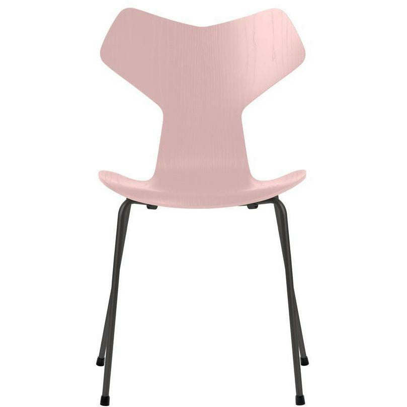 Fritz Hansen Grand Prix Silla de color cenizas de rosa pálida, base de grafito cálido