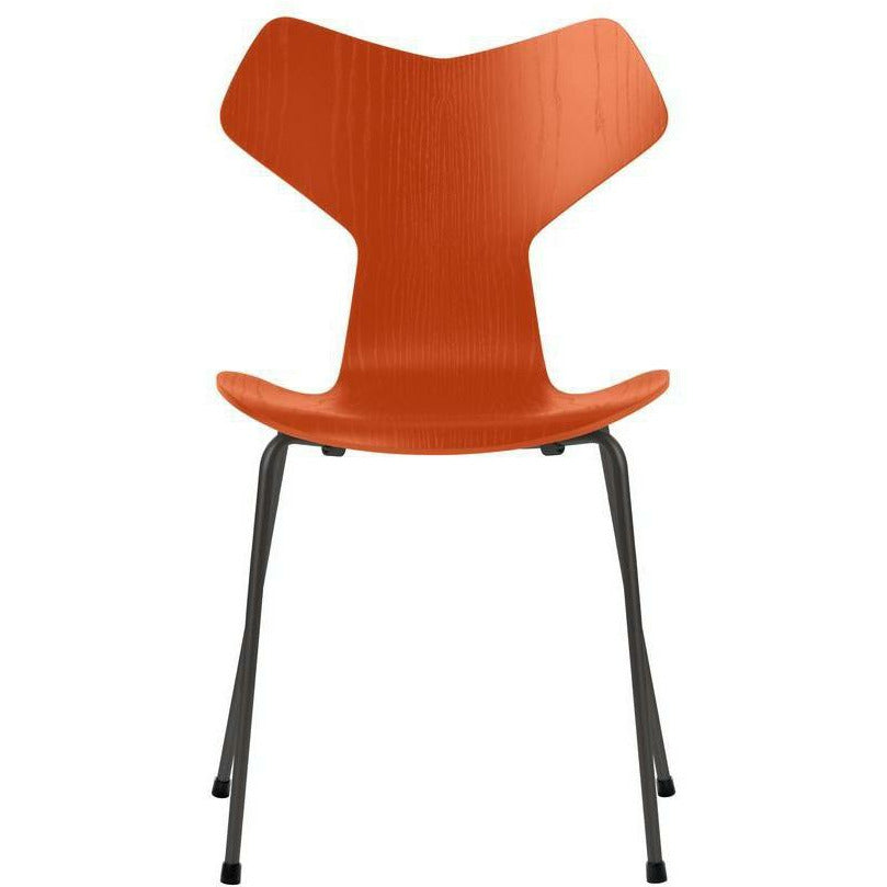 Fritz Hansen Grand Prix Stuhl Farbige Esche Paradies Orange Schale, Warm Graphit Basis