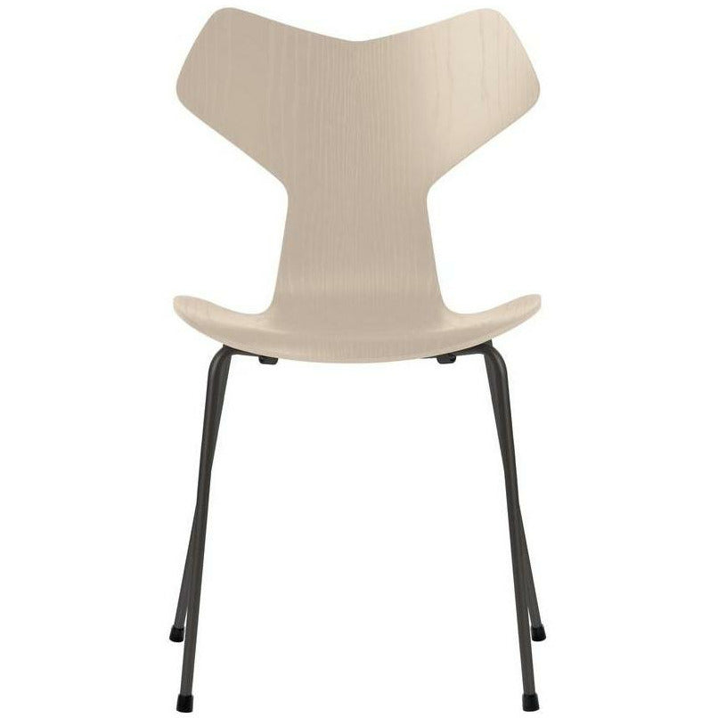 Fritz Hansen Grand Prix stoel geverfd aslicht beige kom, warme grafietbasis