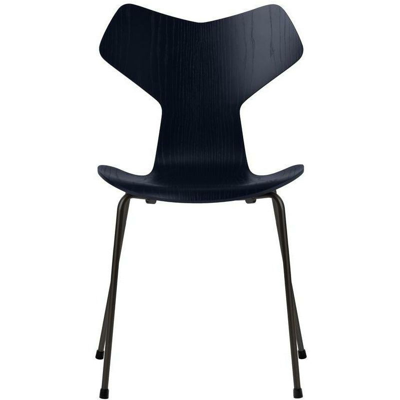 Fritz Hansen Grand Prix sedia tintura di cenere di mezzanotte blu ciotola blu, base nera