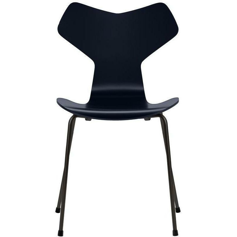 Fritz Hansen Chaise du Grand Prix laqué de Midnight Blue Shell, base noire