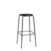 Fritz Hansen High Dot Bar Stool, Intense Leather Black/Black Powder Coated Base