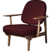  JH97 Fred Lounge Chair Dark Stained Oak Red