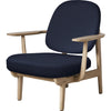 Fritz Hansen JH97 Fred Lounge Chair Lacked Oak, Blau