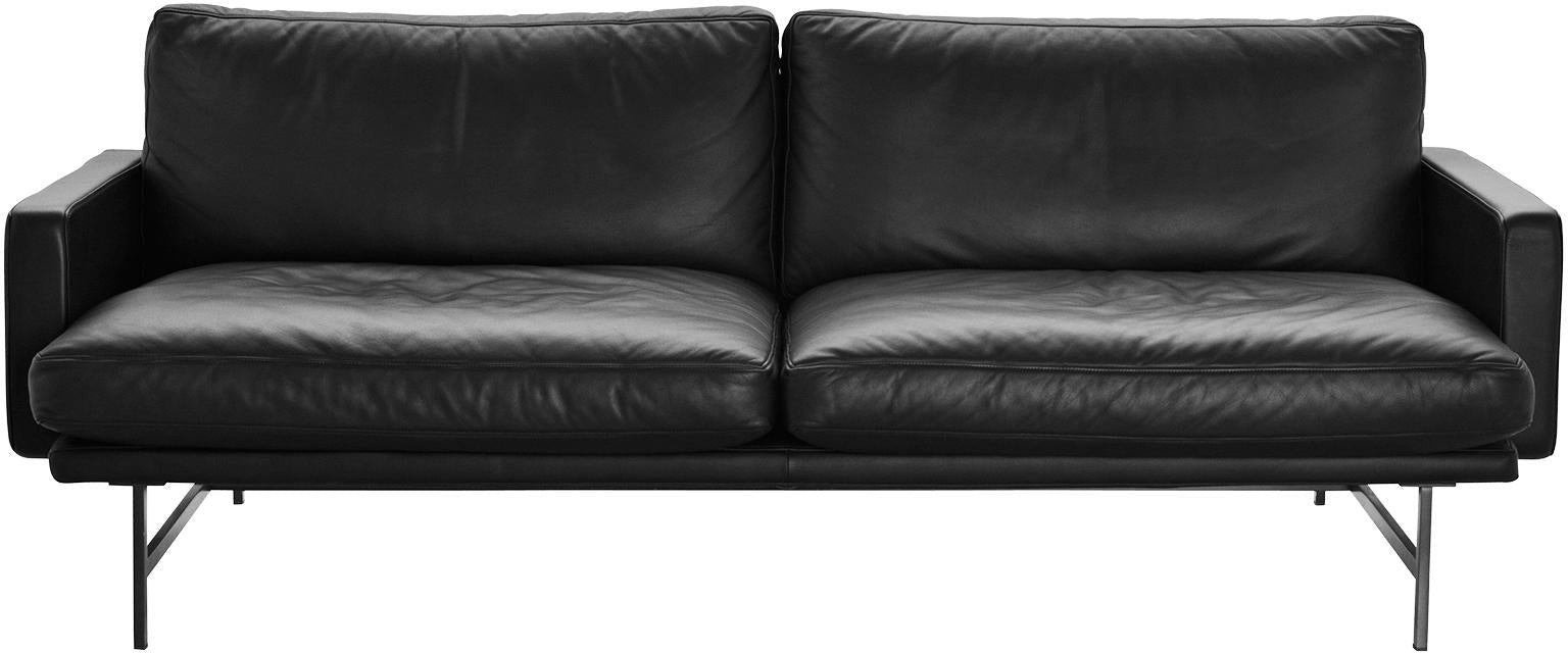 Fritz Hansen Cuir de canapé Lissoni 2 personnes, élégance noire