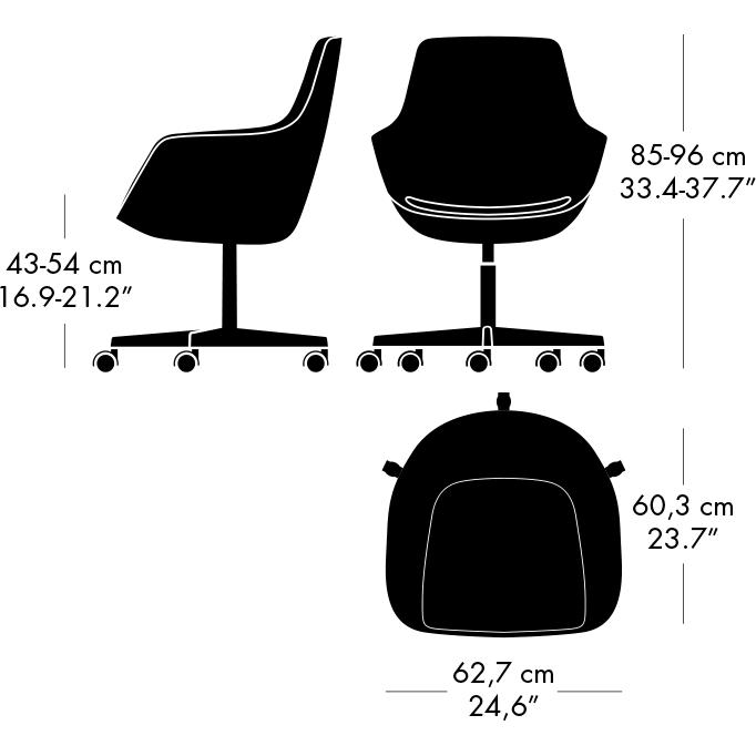 Fritz Hansen Lille giraf drejestolstol stof Christianshavn, beige/orange