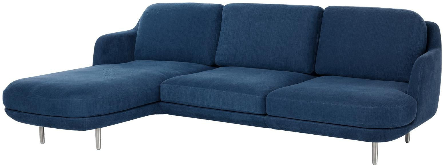 Fritz Hansen Lune Sofa M. Chaiselong Links 3 Personen, Linara Indigo