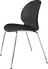 Fritz Hansen N02 Recycle-Stuhl Verchromter Stahl mit 4 Beinen, schwarz