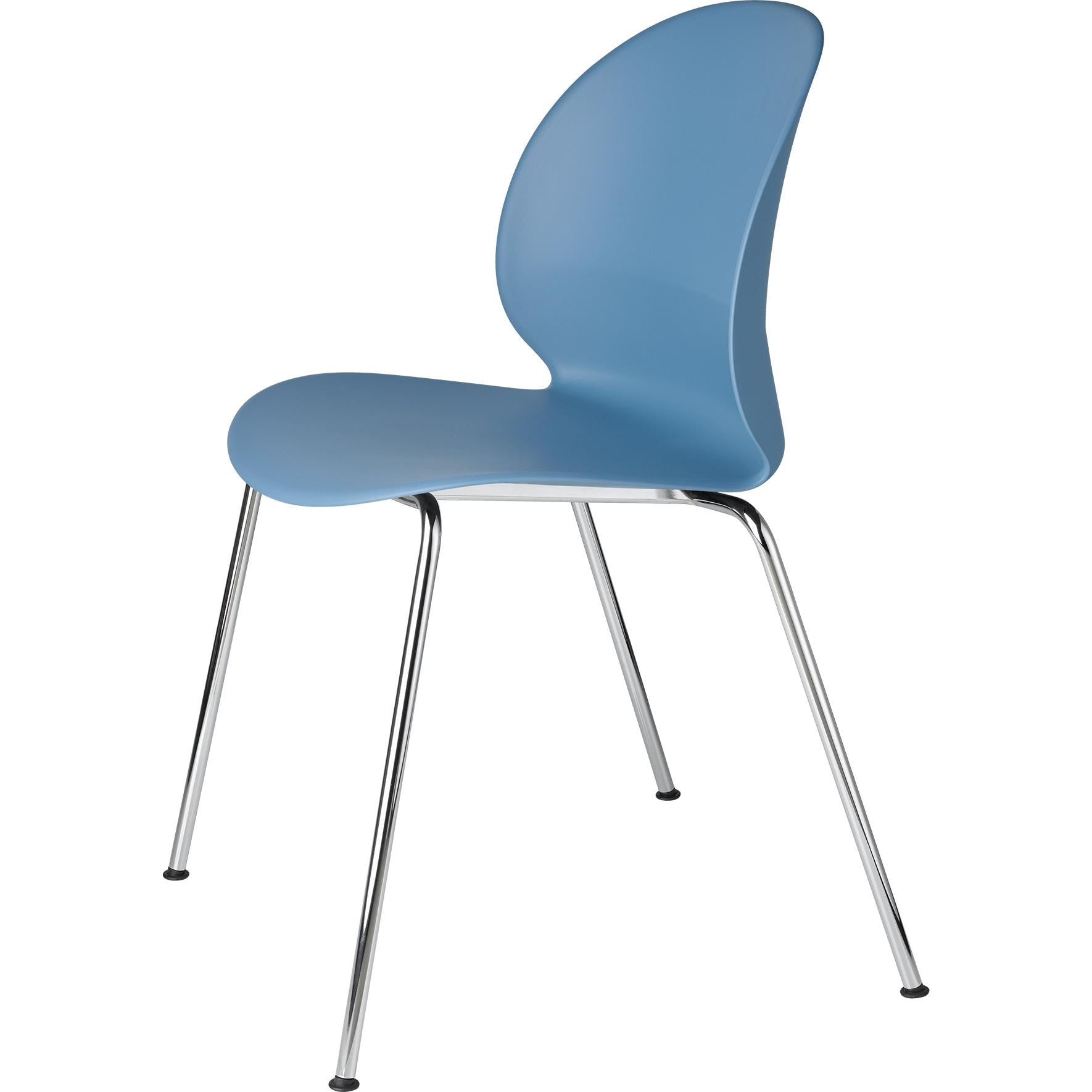 Fritz Hansen N02 Recycle Chair Verchromter Stahl mit 4 Beinen, hellblau