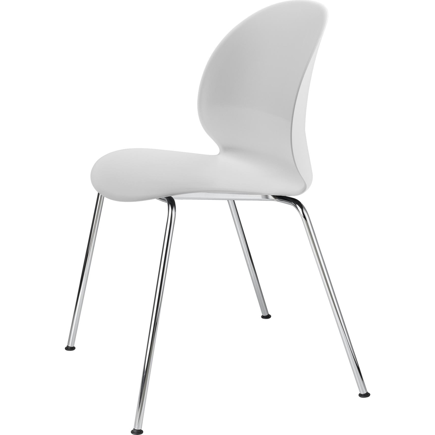 Fritz Hansen N02 Silla de reciclaje de acero cromado de 4 patas, blancas