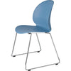 Fritz Hansen N02 Recycle Stuhl Verchromter Stahl, Hellblau