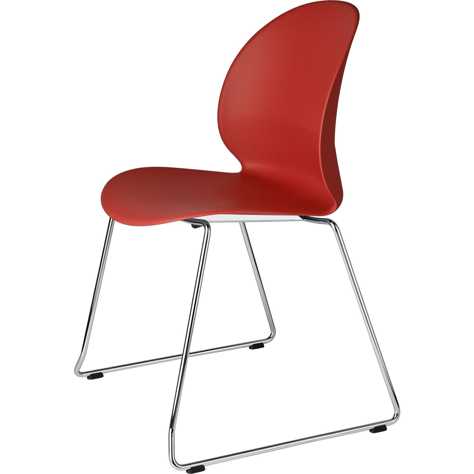 Fritz Hansen N02 Silla de reciclaje de acero cromado, rojo