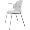 Fritz Hansen N02 Recycle Chair With Armrest Chromed Steel 4 Legged, White