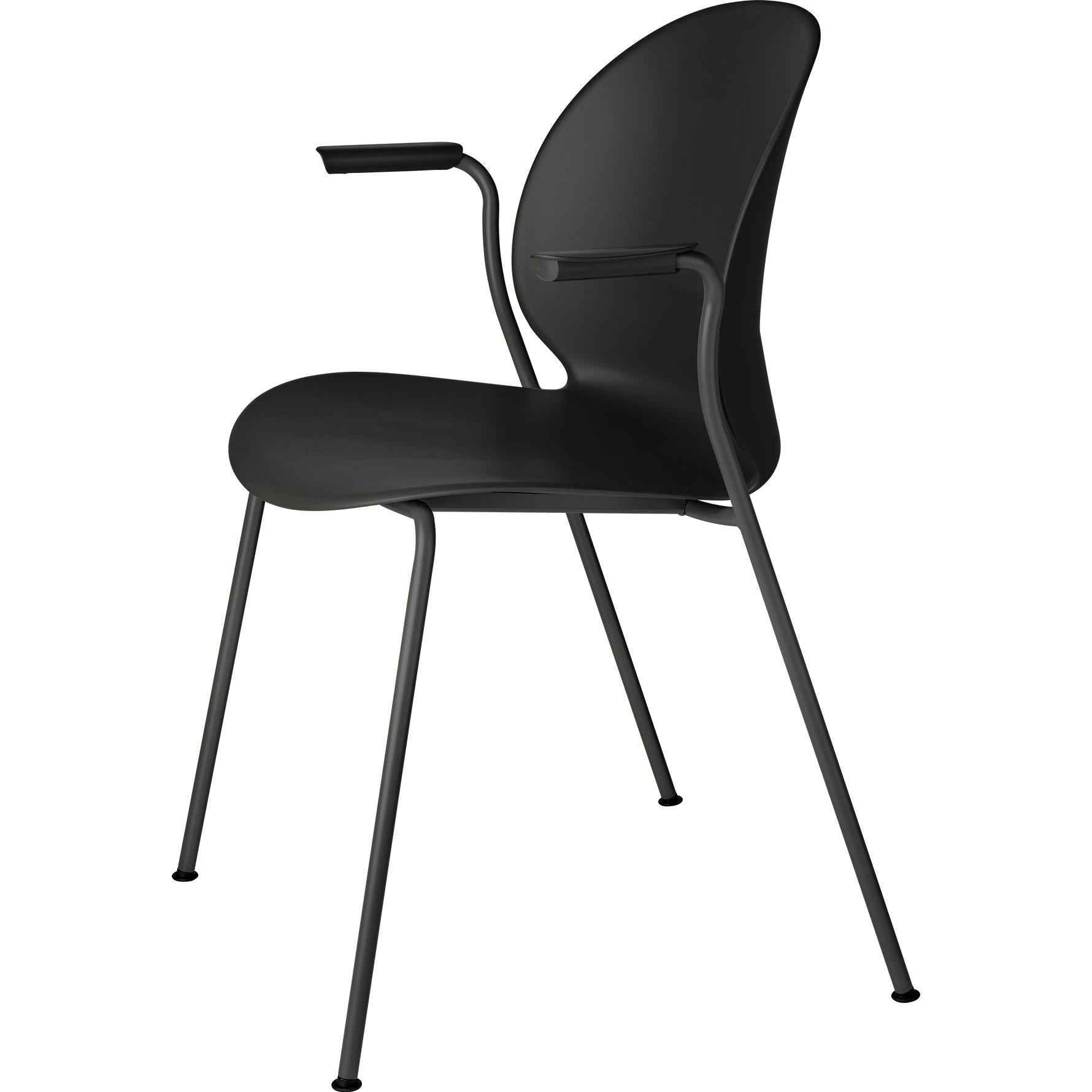 Fritz Hansen N02 Recycle-Stuhl mit Armlehne Monochrom 4-beinig, Schwarz