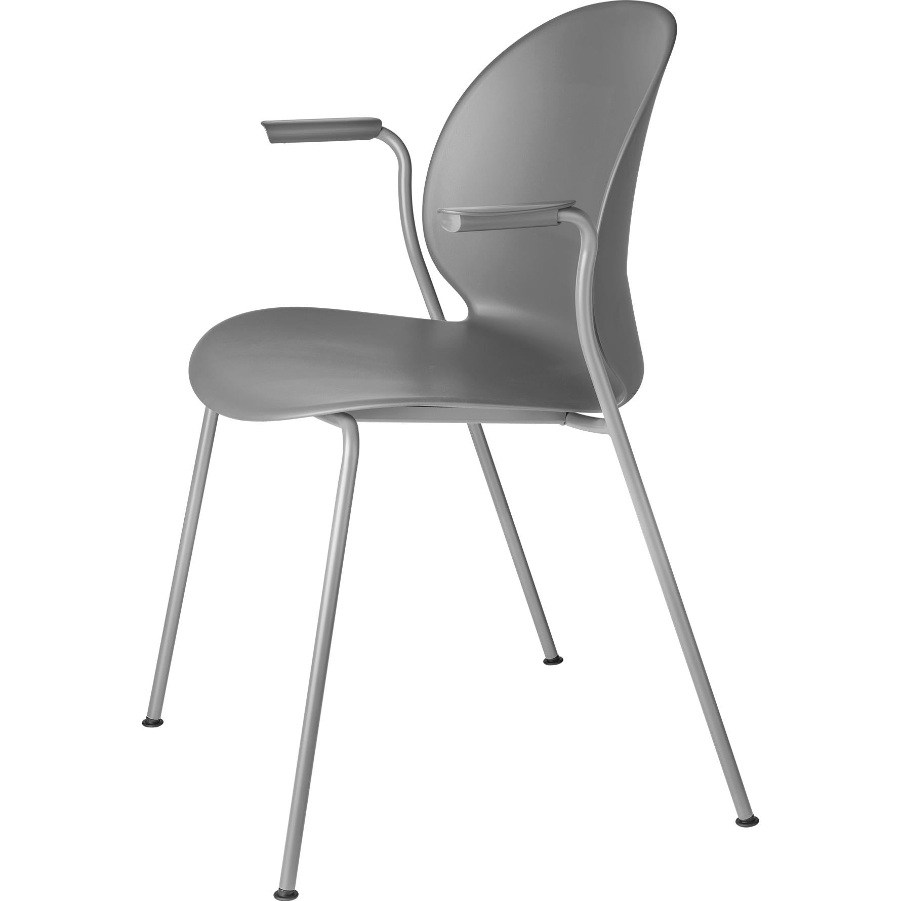 Fritz Hansen N02 Recycle Chair With Armrest Monochrome 4 Legged, Grey