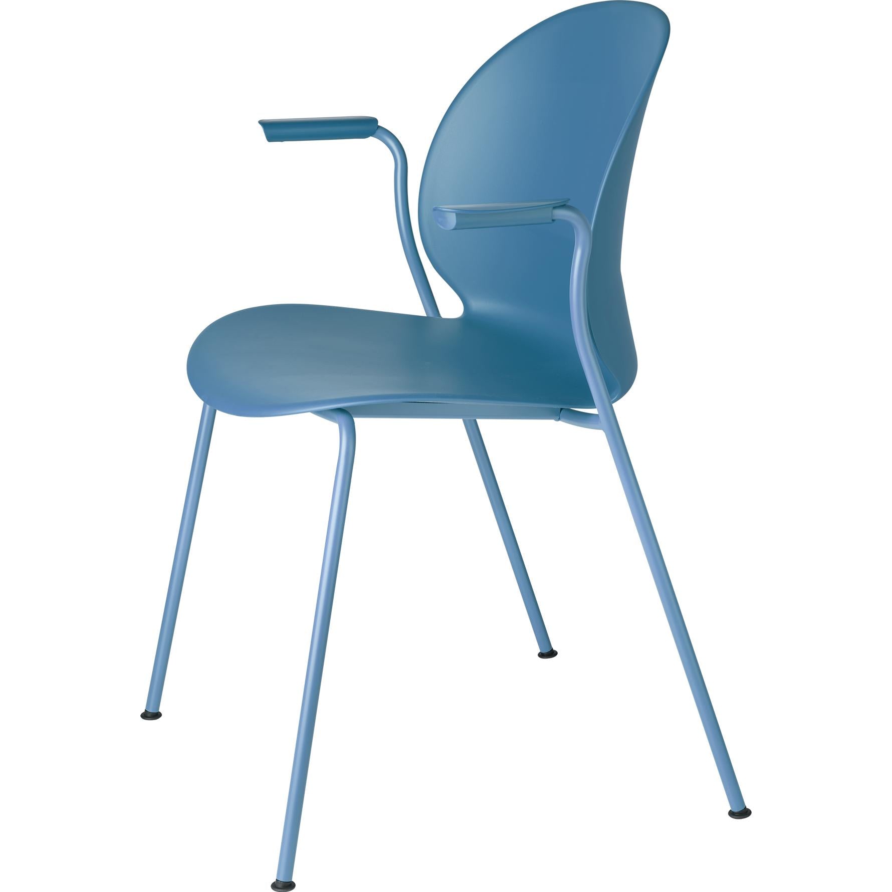 Fritz Hansen N02 Recycle Stuhl mit Armlehne Monochrom mit 4 Beinen, Hellblau