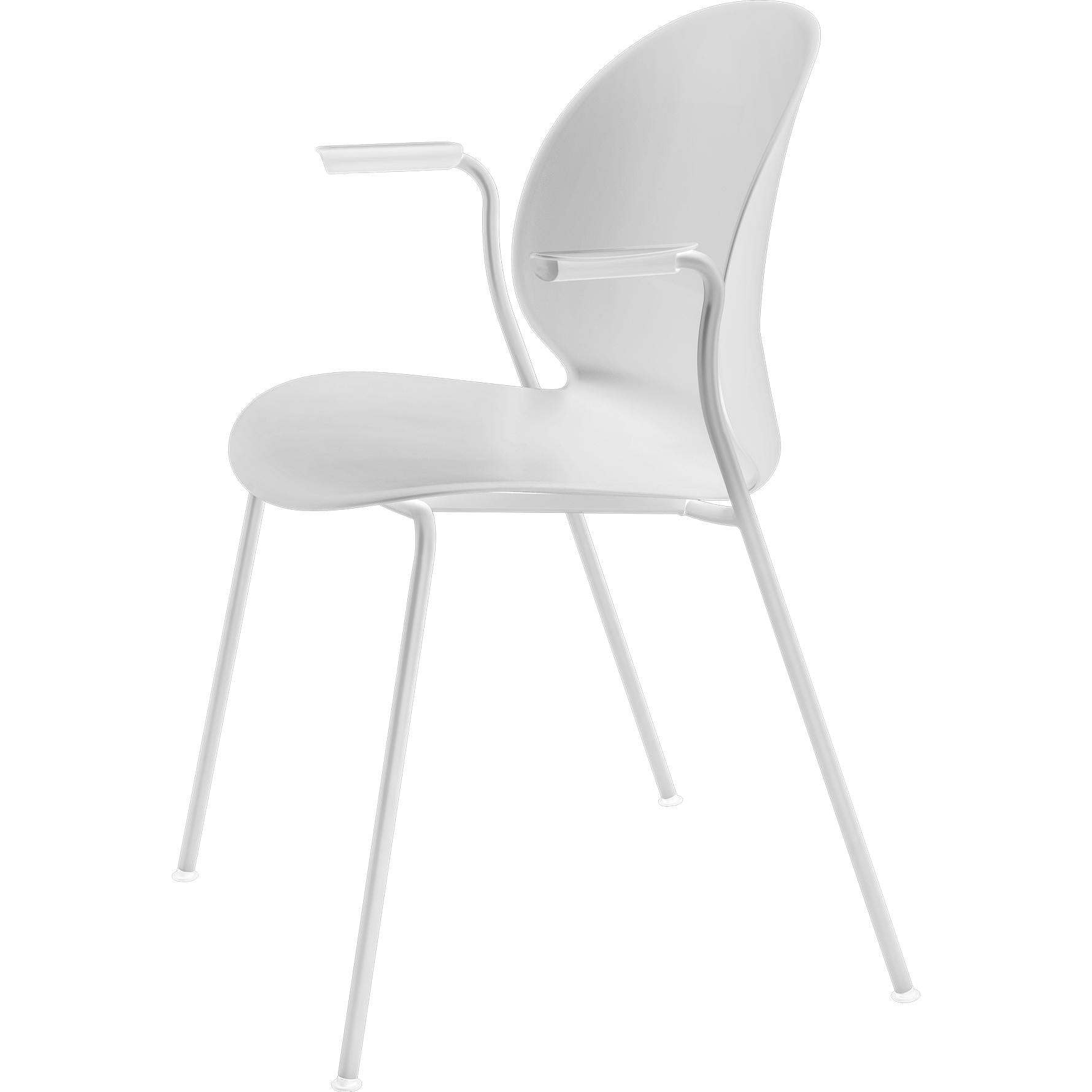 Fritz Hansen N02 Silla de reciclaje con monocromado del reposabrazos 4 patas, blanca